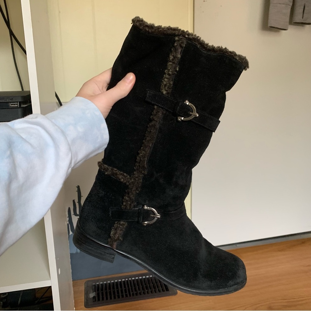 Stuart Weitzman Fur Lined Suede Boots